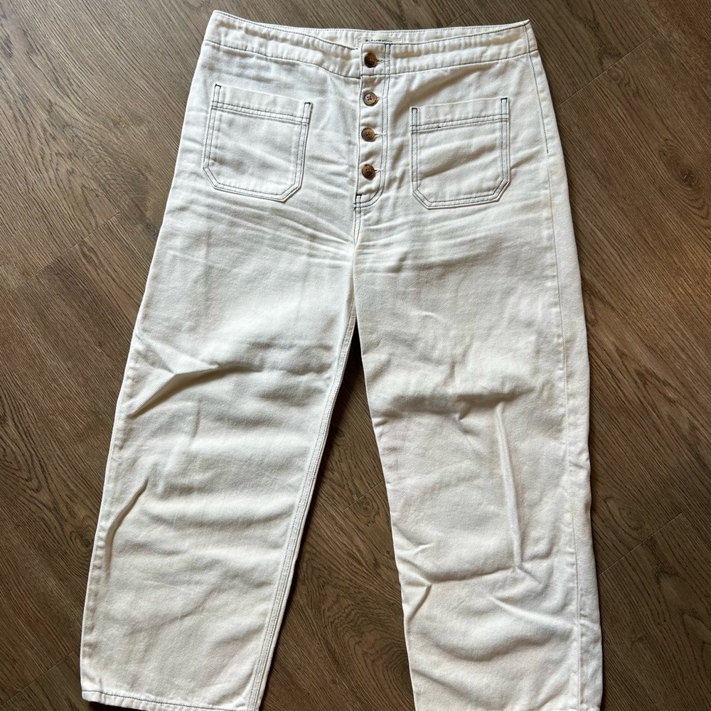 Reformation cream colored jeans in 31p